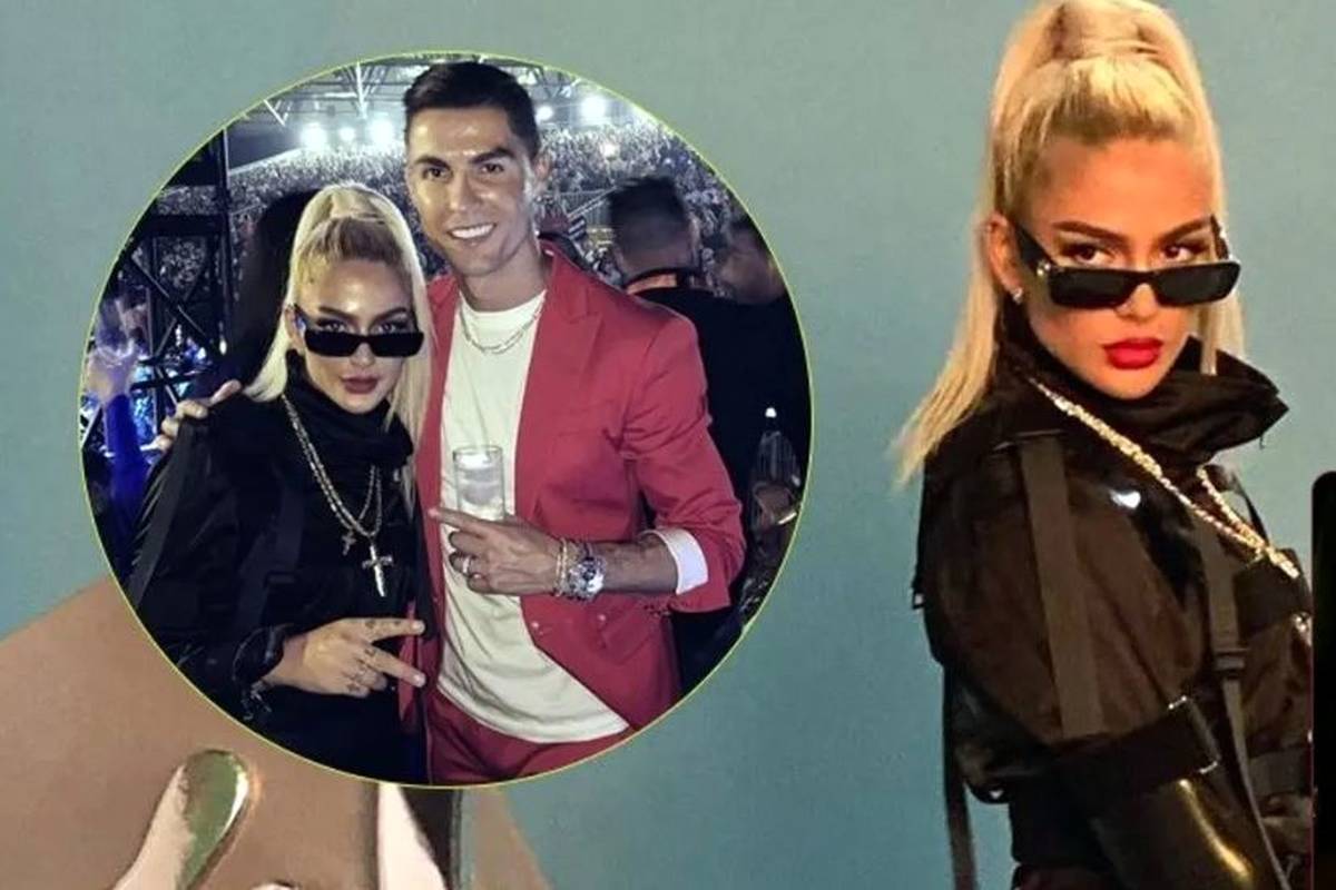 بوسه جنجالی خواننده مشهور زن برای کریس رونالدو